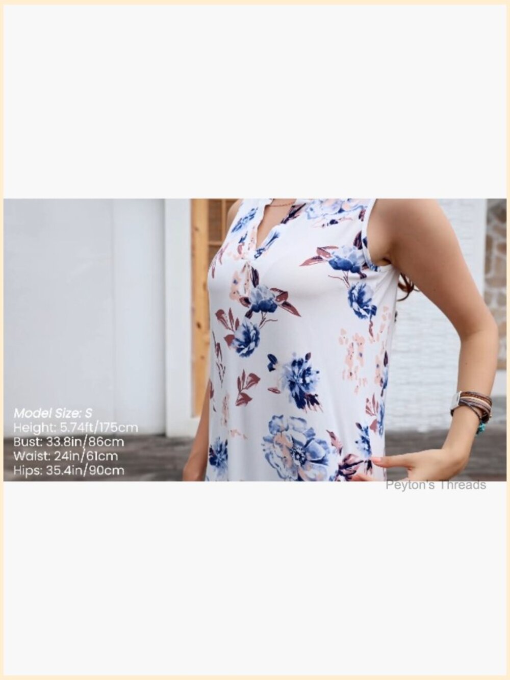 Sleeveless V-Neck Maxi Dress with Pockets Side Slit - Picture 7 of 7